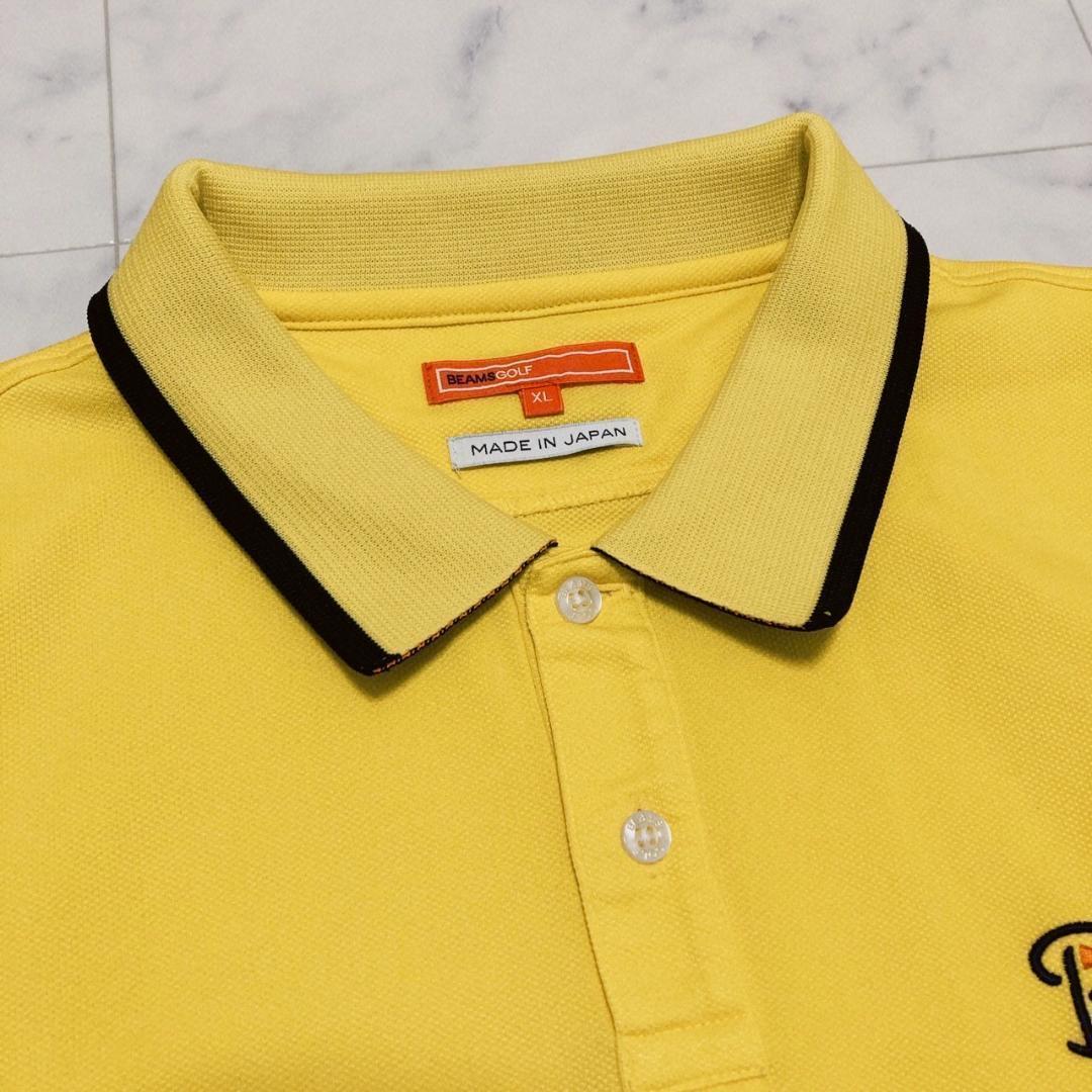 BEAMS GOLF ORANGE LABEL 襟裏ロゴポロシャツ　イエローXL