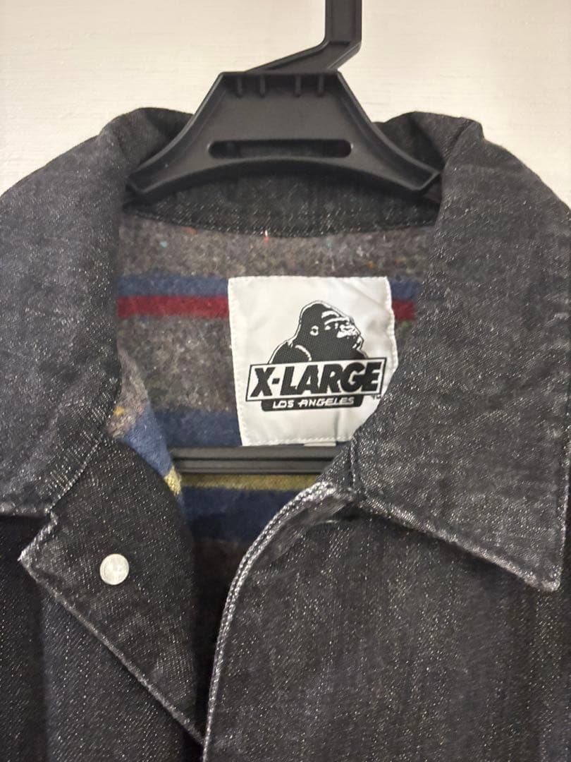 X-LARGE ダークデニムジャケット裏地付Lサイズ