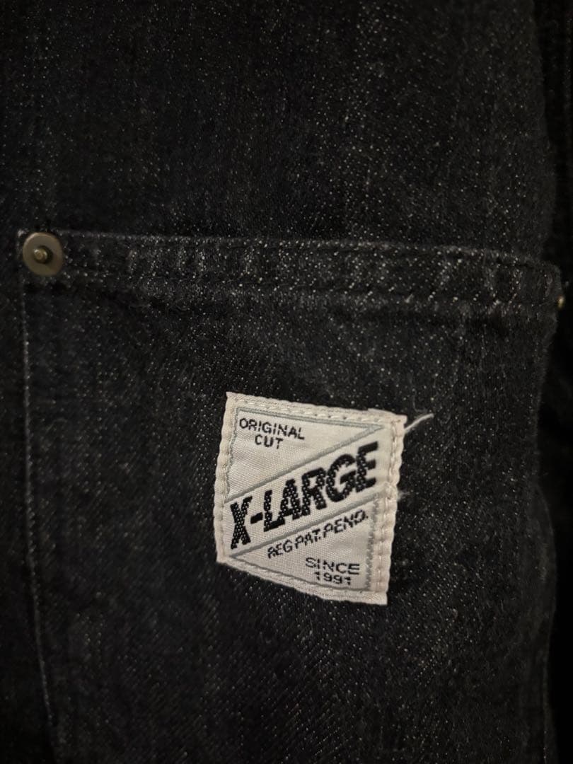 X-LARGE ダークデニムジャケット裏地付Lサイズ