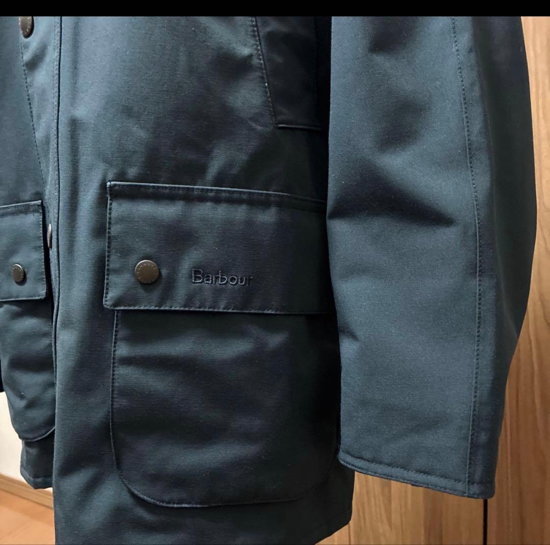 美品　Barbour ダークネイビーコーデュロイ襟 ジャケット
