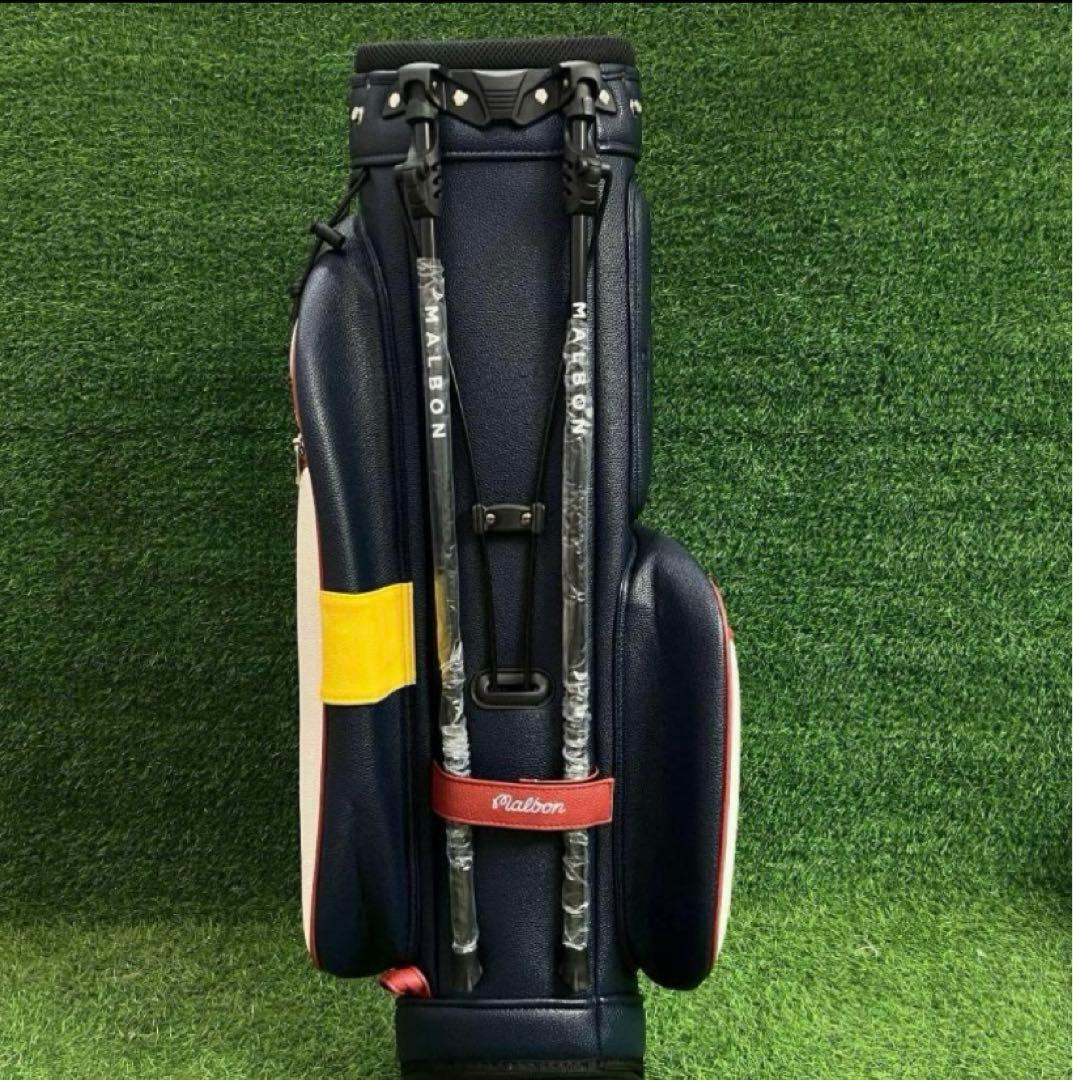 MALBON GOLF キャディバッグ スタンド付き ネイビーマルボン