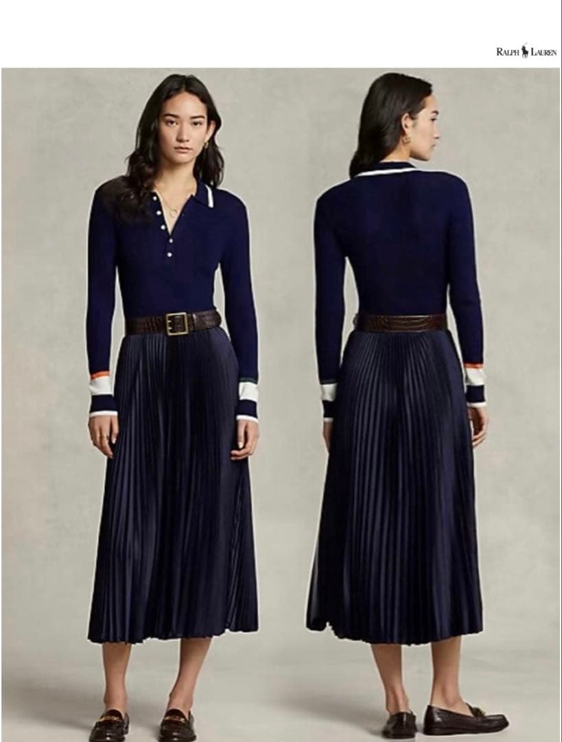 美品⭐︎ラルフローレン⭐︎ ハイブリッド セータープリ―テッド ポロ ドレス