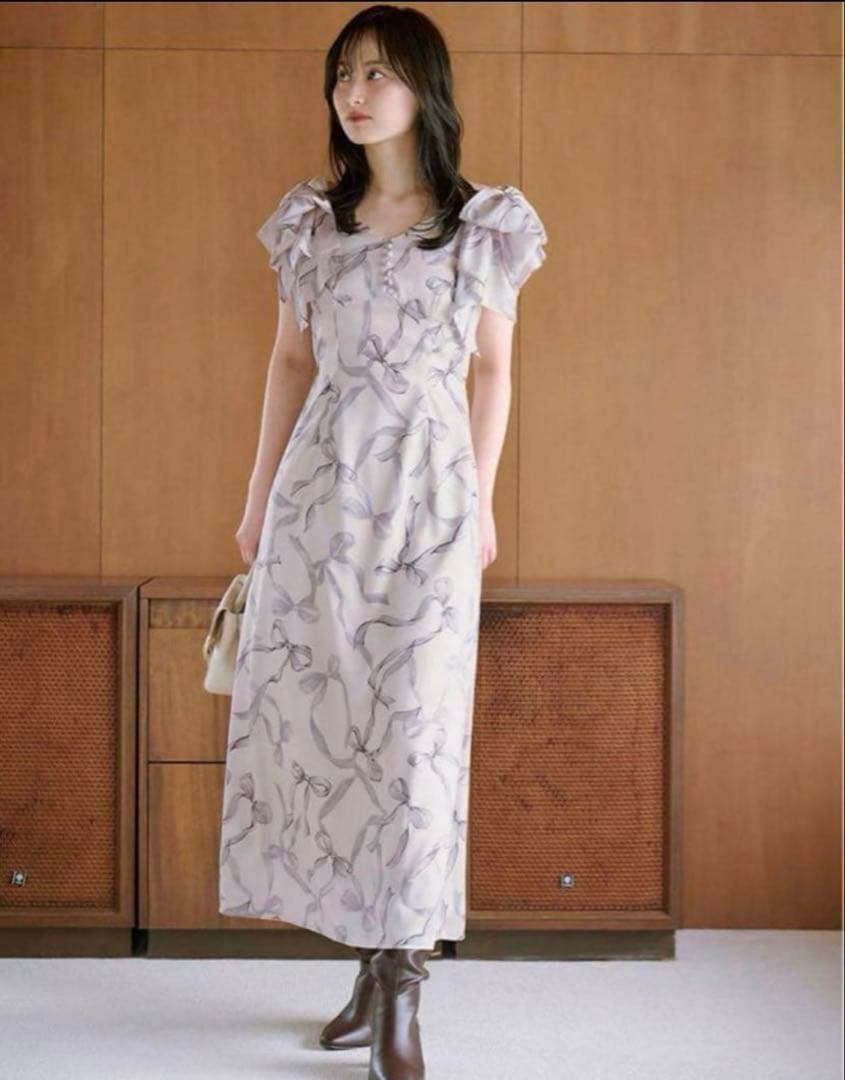 SNIDEL 完売 大人気 リボンスリーブデザインワンピース 00 GBEG