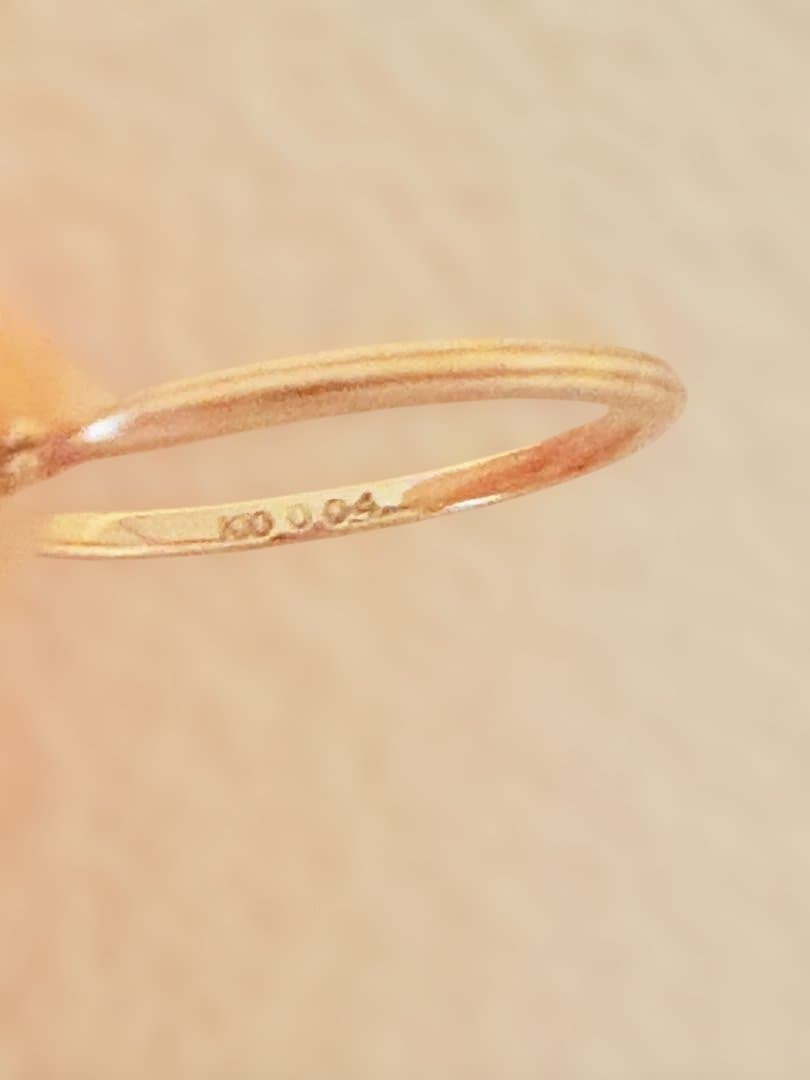agete K10リング　♯9号　0.04ct