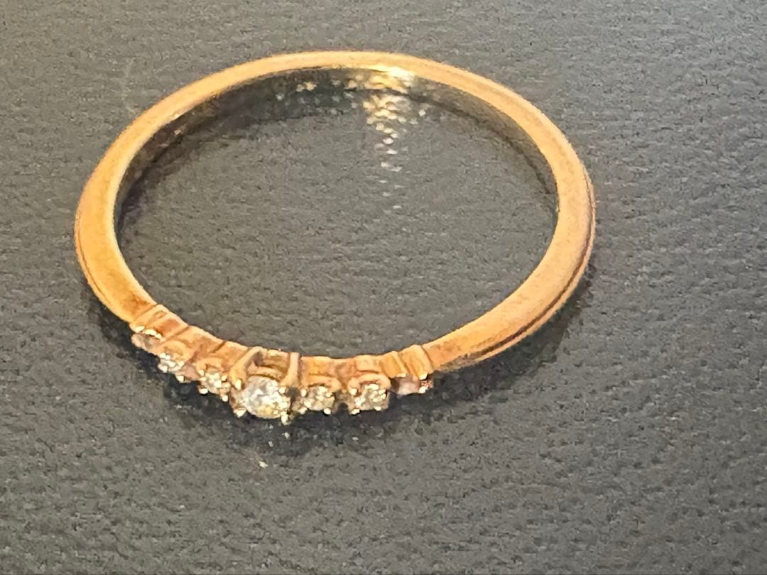 agete K10リング　♯9号　0.04ct