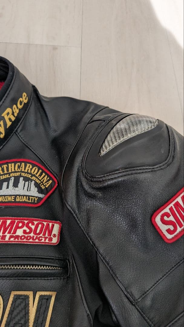 河*豚様 SIMSON ブラックレザー バイカー用ジャケット