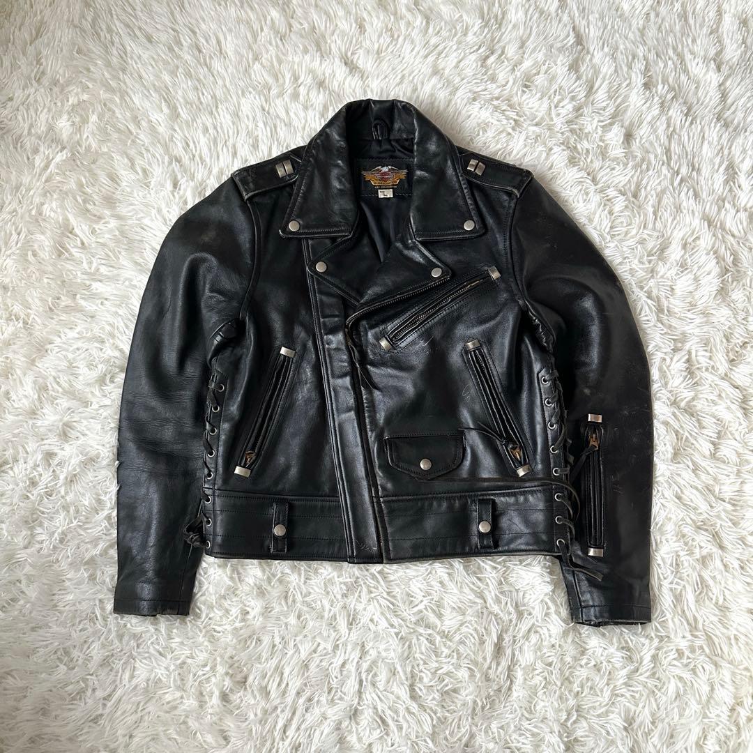 Harley-Davidson ダブルライダース レザージャケット ブラック L