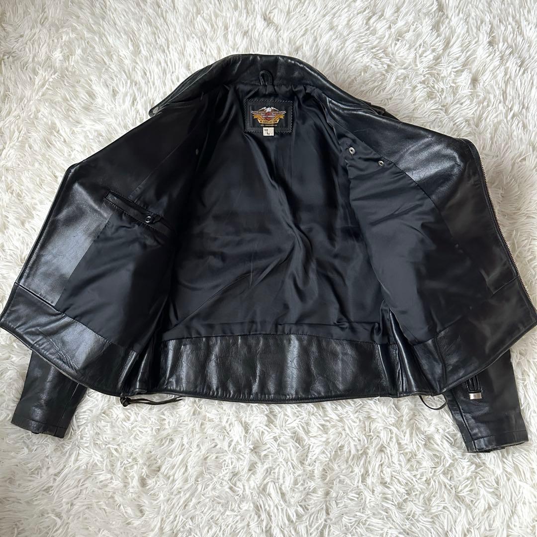 Harley-Davidson ダブルライダース レザージャケット ブラック L