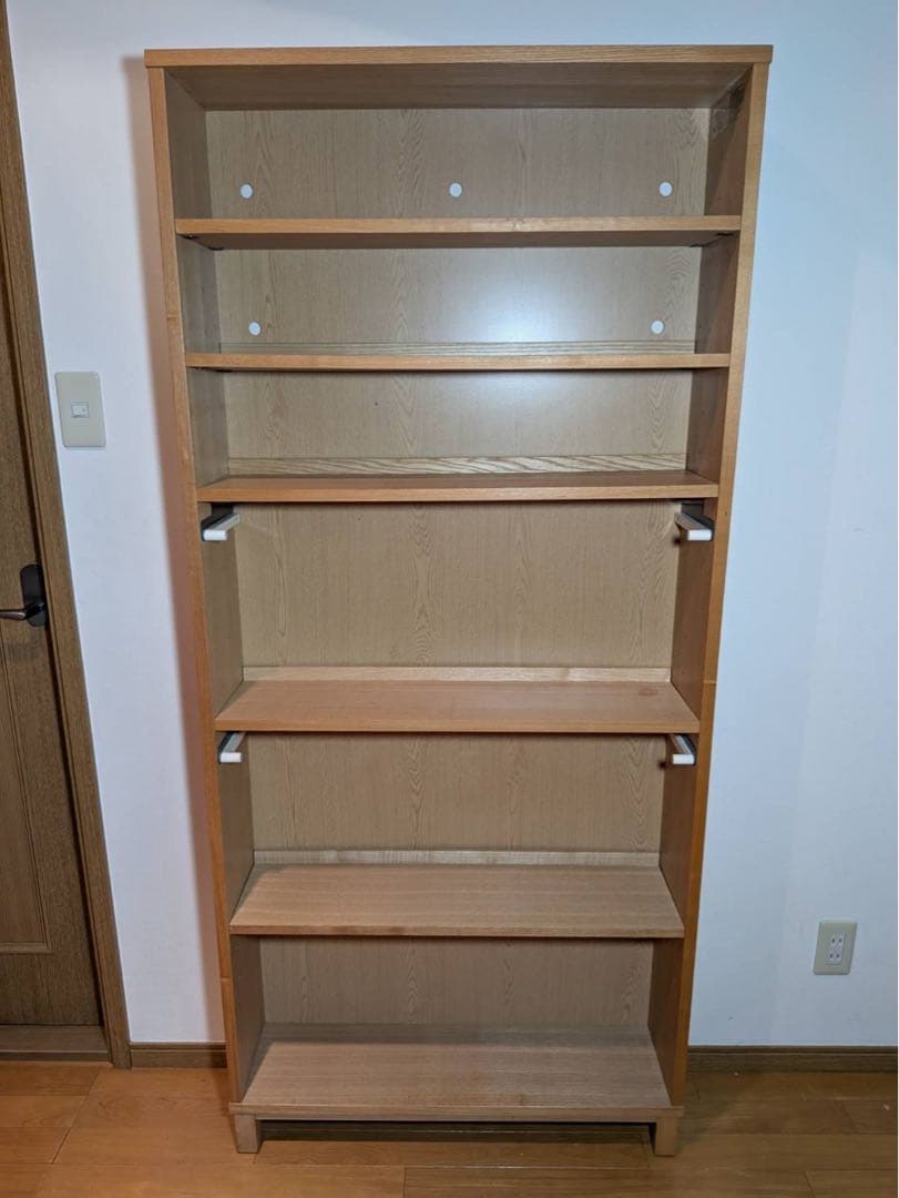 ■送料込■無印 木製シェルフミドルタイプ 21 本棚廃盤 木製棚 タモ材