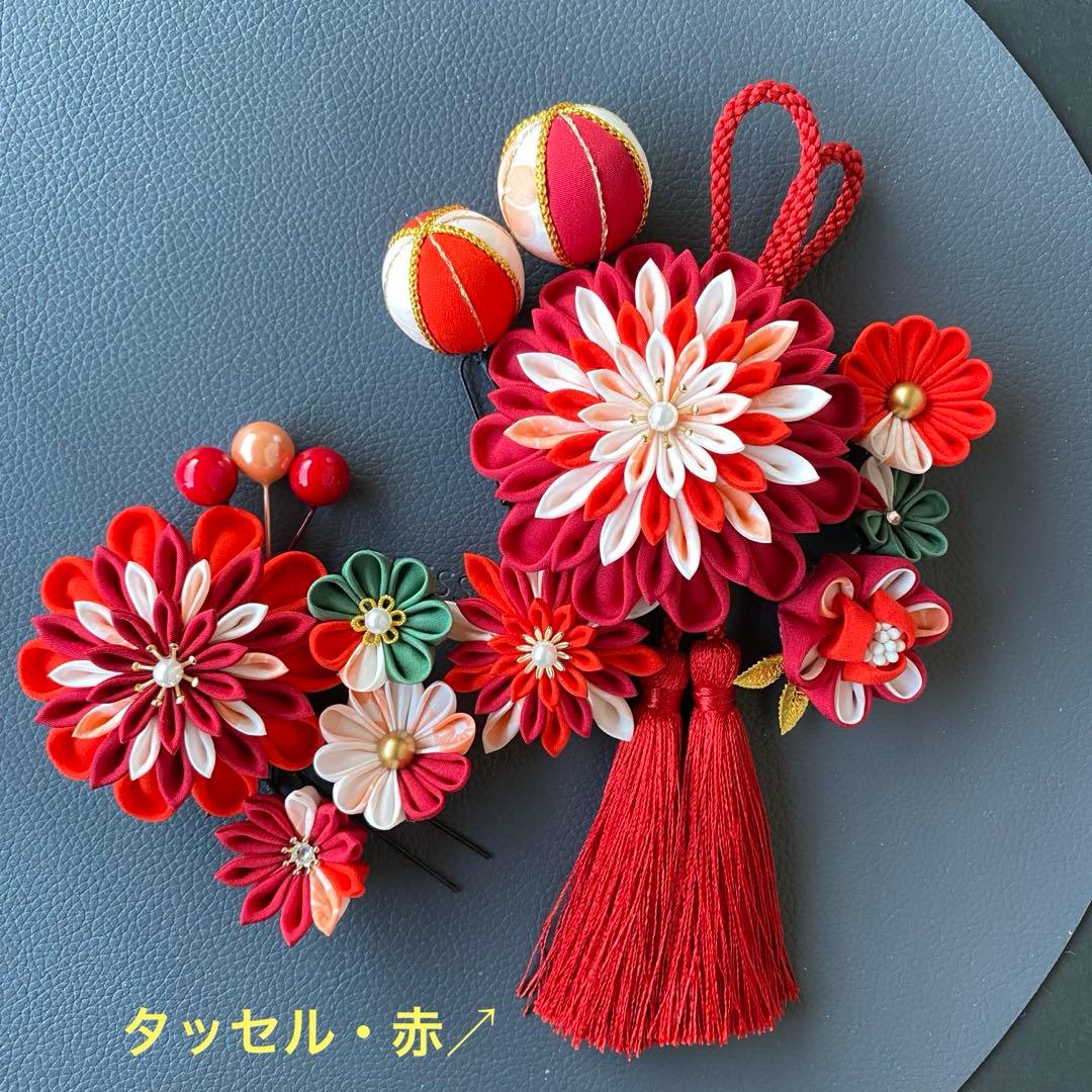 正絹つまみ細工髪飾り #Pok51 七五三 成人式 袴 着物 結婚式