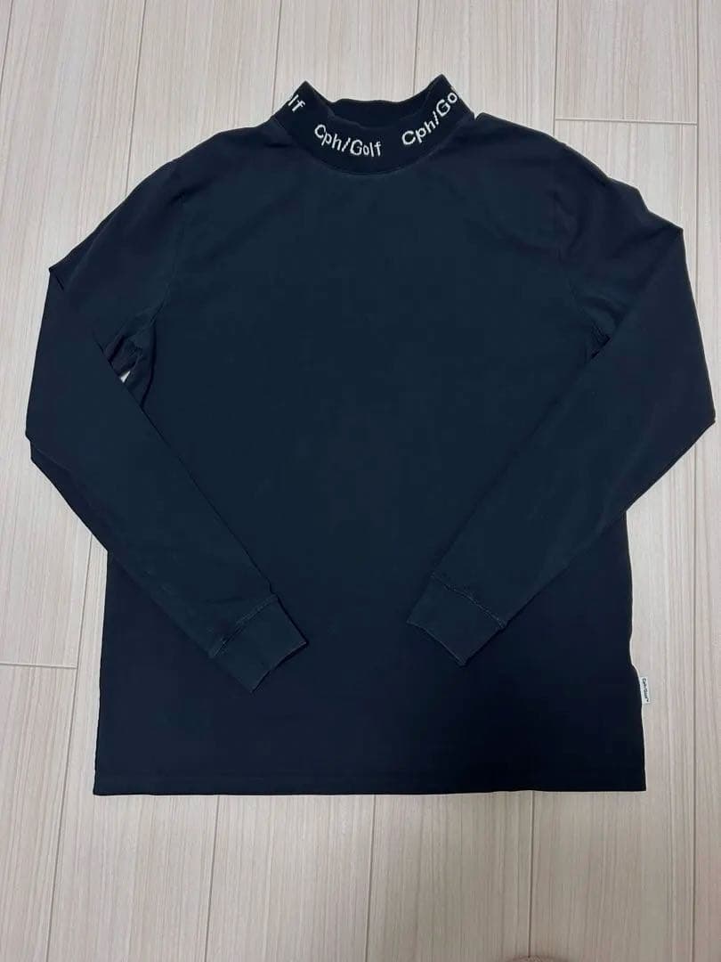 キャプテンズヘルムゴルフ 長袖 モックネックシャツ M 黒