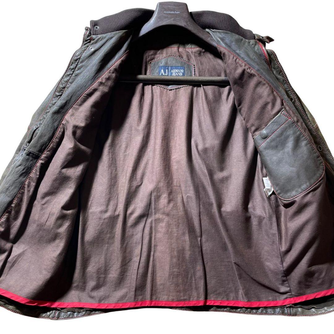 【希少品/入手困難】アルマーニジーンズ レザージャケット y2k 90'S