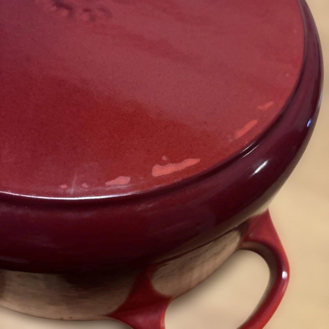 LE CREUSET 赤 両手鍋 24㎝蓋付き