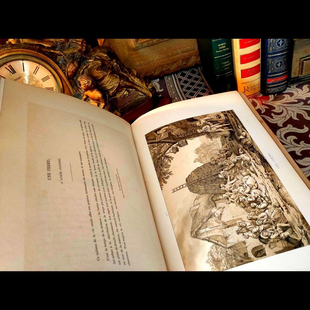⭐超希少⭐️２９cm【フランス製の古い洋書】革製の高級感ある洋古書 １冊
