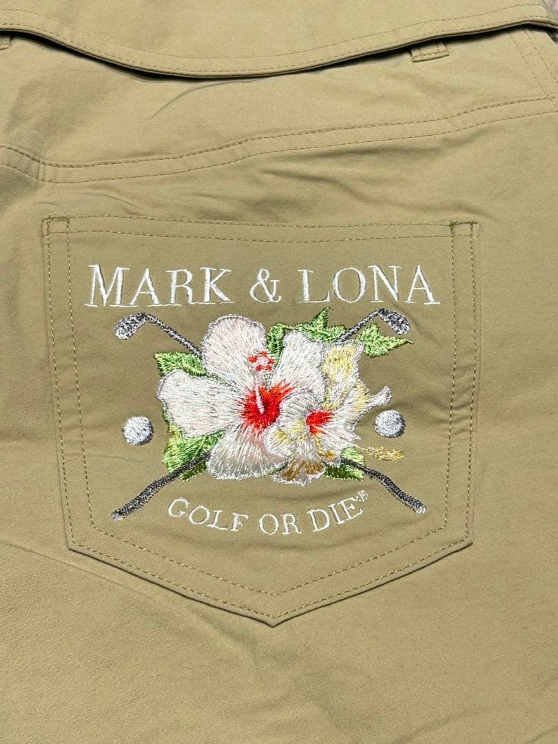 新品未使用品 MARK&LONA ストレッチショートパンツ ベージュ ゴルフ