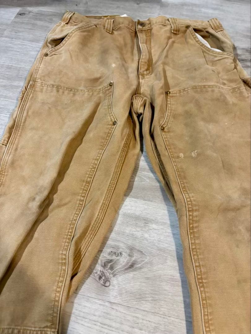 【USA生地/メキシコ製】14年製 カーハート ダブルニー W38相当 茶394
