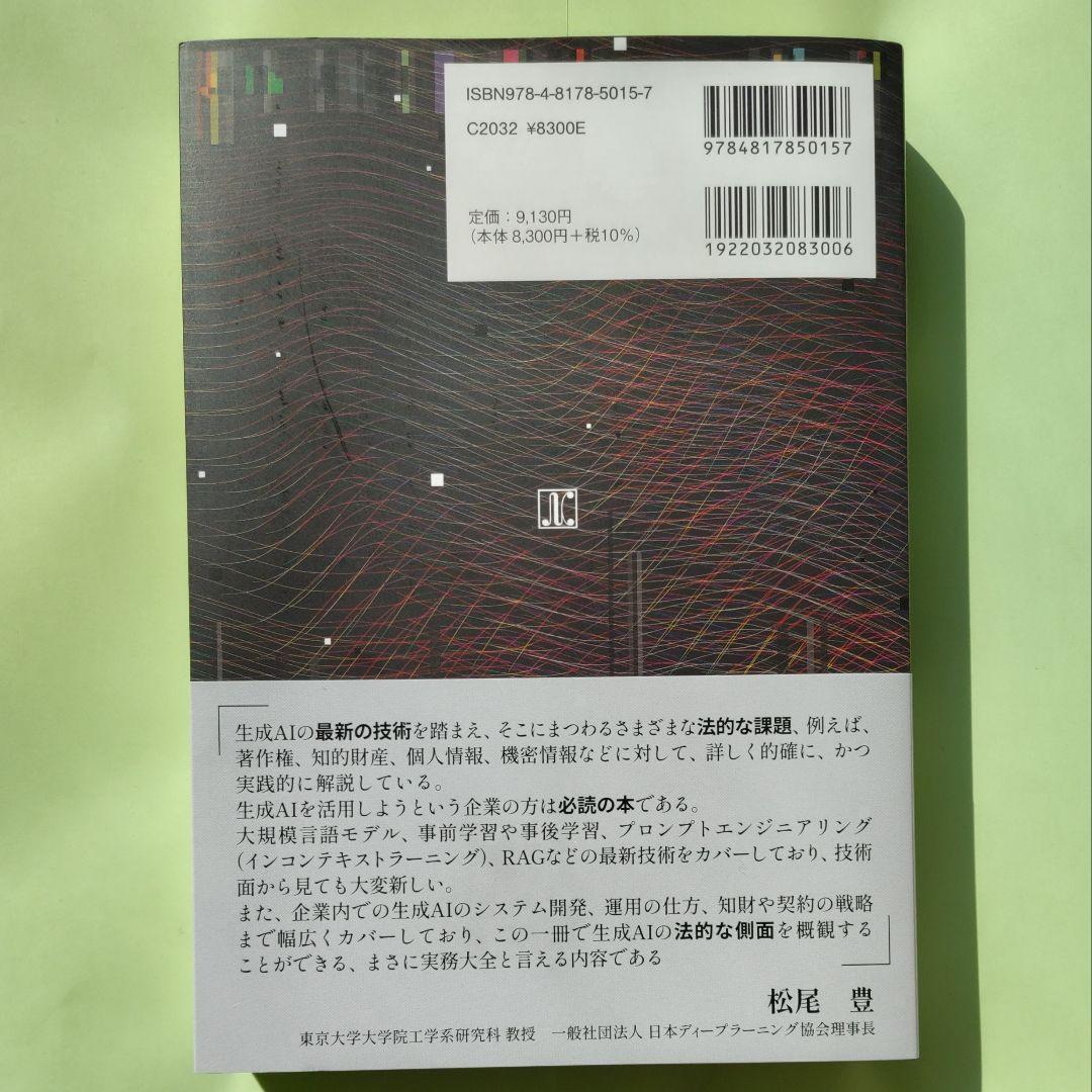 1回読んだだけの美品です✨️AIと法　実務大全