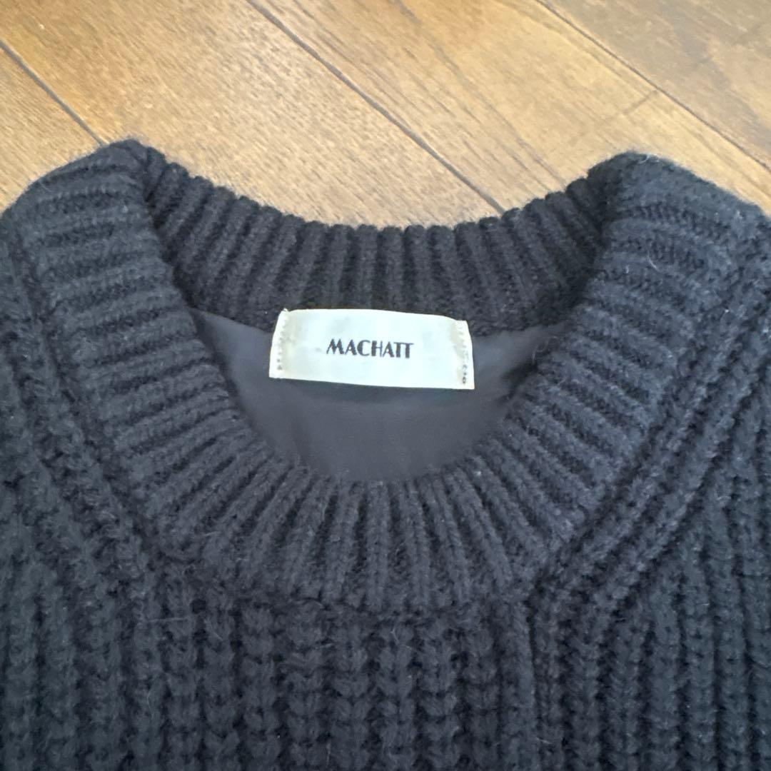 machatt マチャット フレアドッキングニットシャツ ブラック