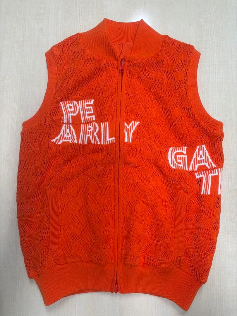 PEARLY GATES オレンジ色リバーシブルメッシュベスト 【０】美品