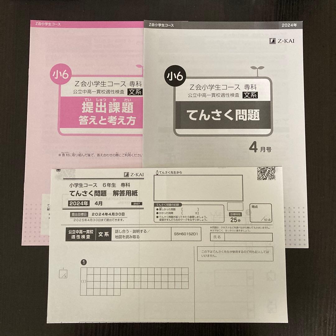 Z会 エブリスタディ 適性検査 小6 公立中高一貫 一年分セット