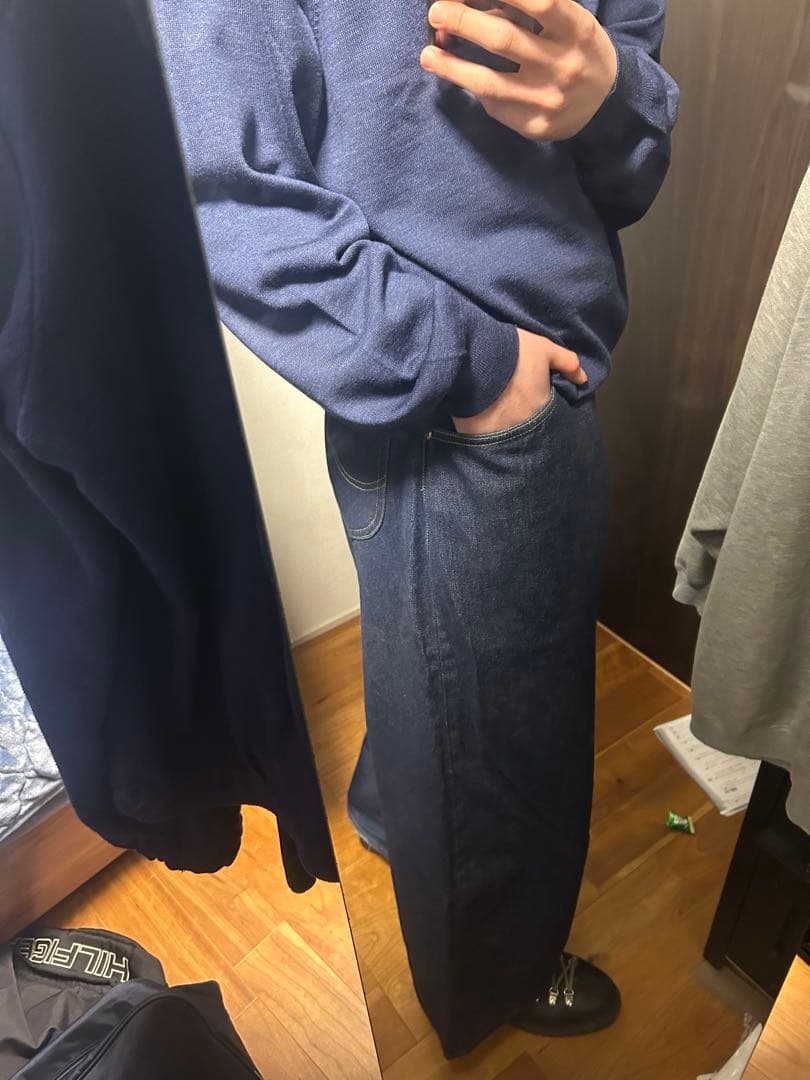 LEE101 100周年記念モデル　ワイドデニム　インディゴ　Lサイズ