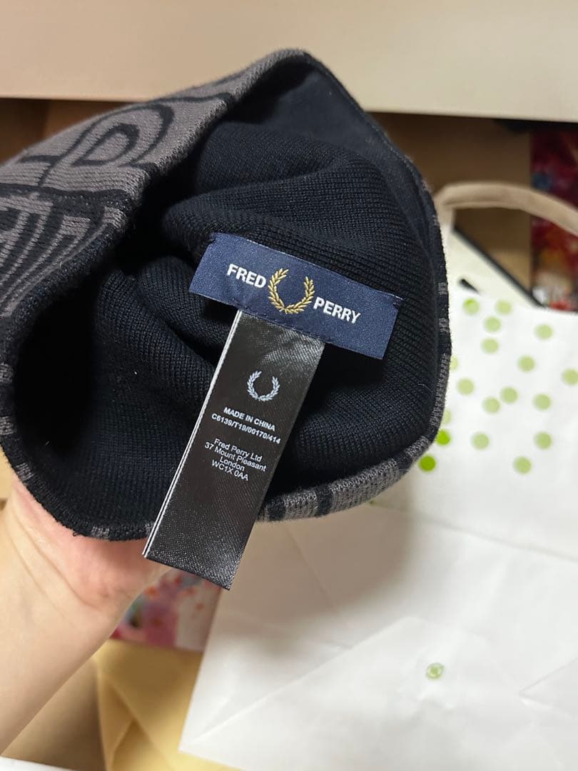 フレッドペリー　fred perry ビーニー　beanie ニット帽