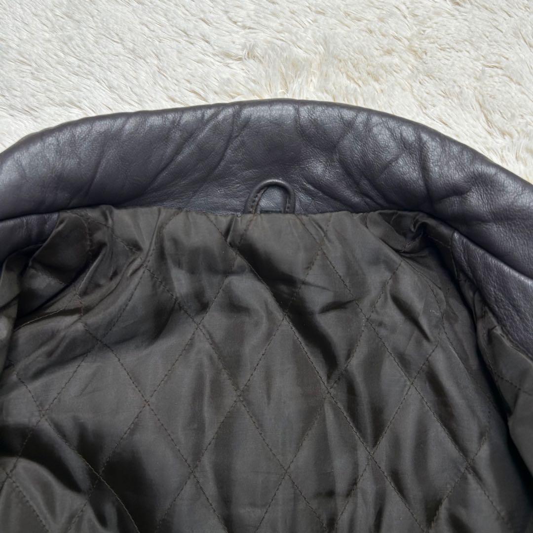 90s ヴィンテージ A-2 短丈 ラムレザー ボンバージャケット 濃茶 XL