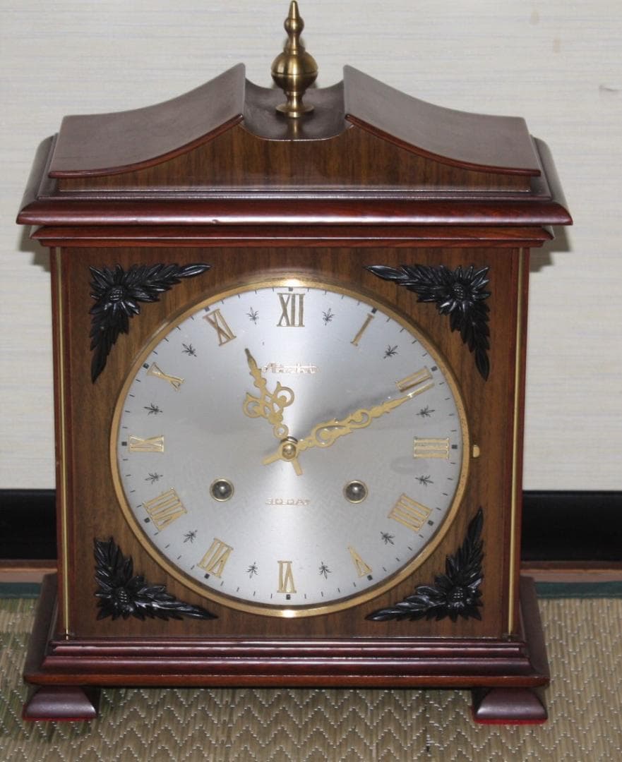 可動品 AICHI アイチ 愛知時計 置時計 30day テンプ式　キンコン打ち