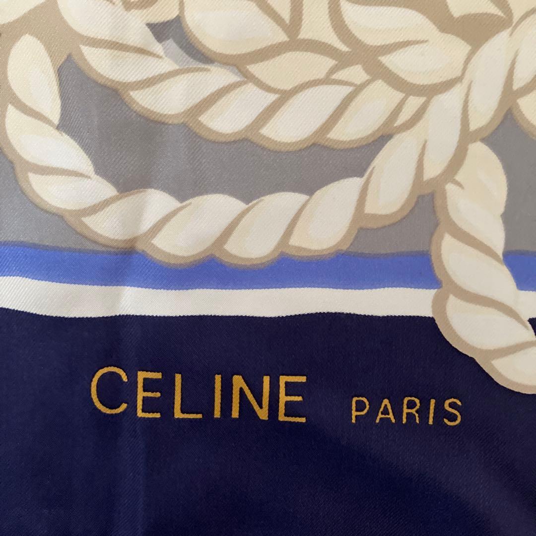 CELINE スカーフ 星座とチェーンデザイン