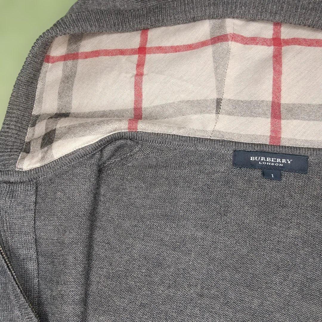 BURBERRY ノバチェックグレー フード付きダブルジッパーパーカー サイズ1