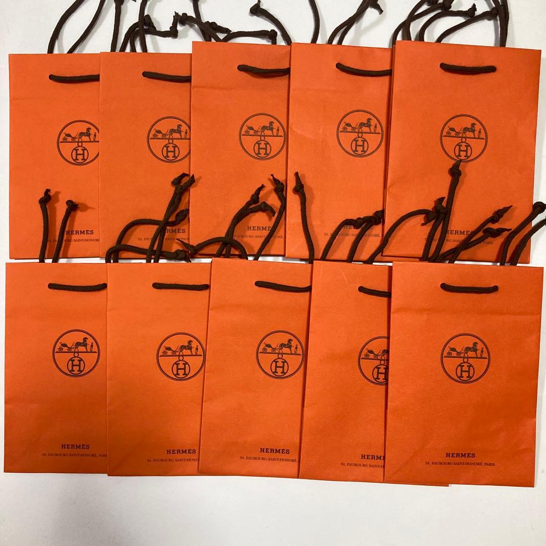 HERMES　ショップ袋　紙袋　ショッパー　50枚　ミニサイズ　小サイズ