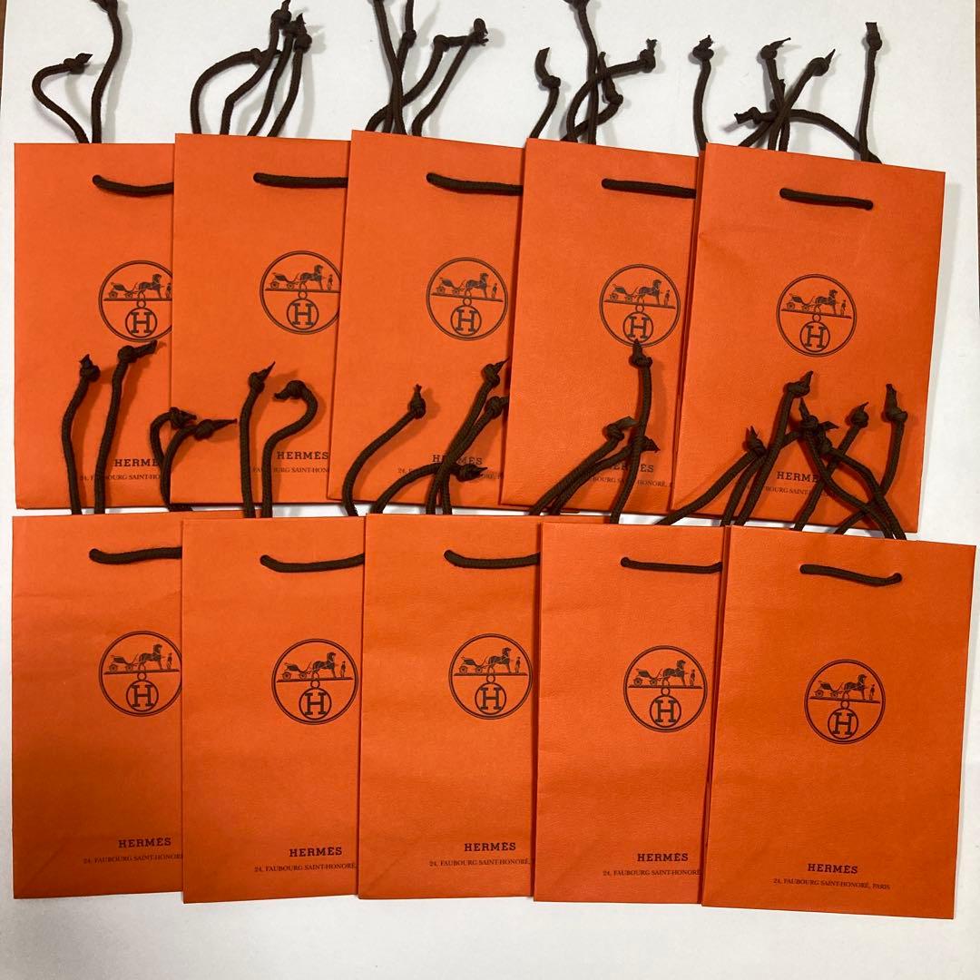 HERMES　ショップ袋　紙袋　ショッパー　50枚　ミニサイズ　小サイズ