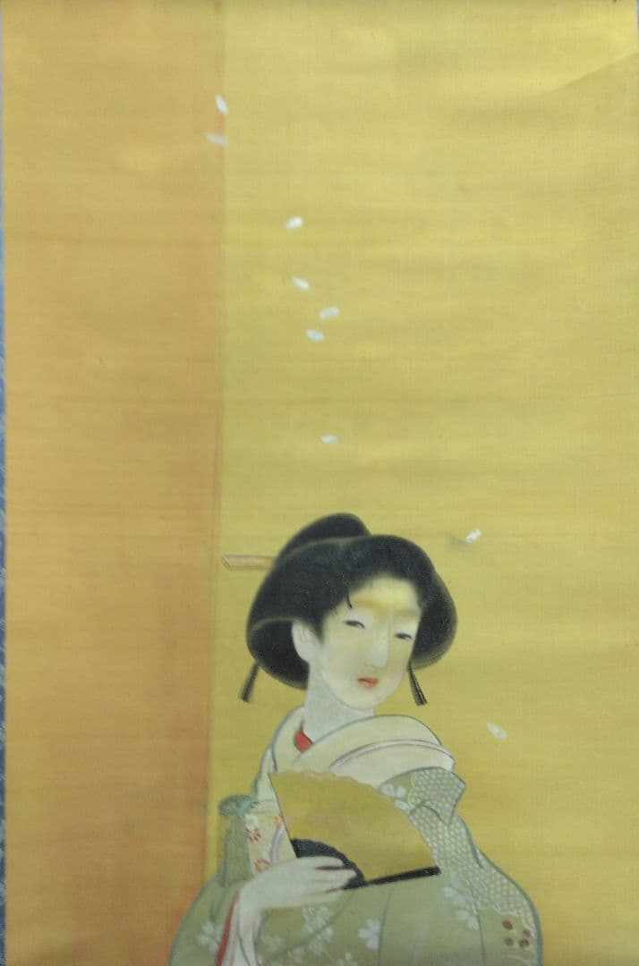 美人画　浮世絵　絹本　掛軸（夢二 風）