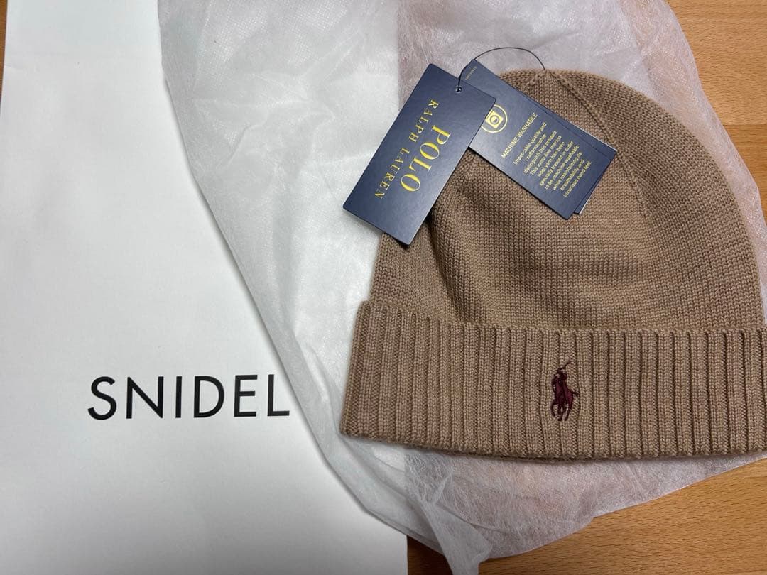 SNIDEL✖️Polo Ralph Lauren ニット帽 ベージュ