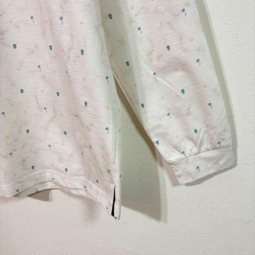 【TravisMathew】新品　プリント長袖ポロ　ゴルフ　メンズＸＬ　ホワイト