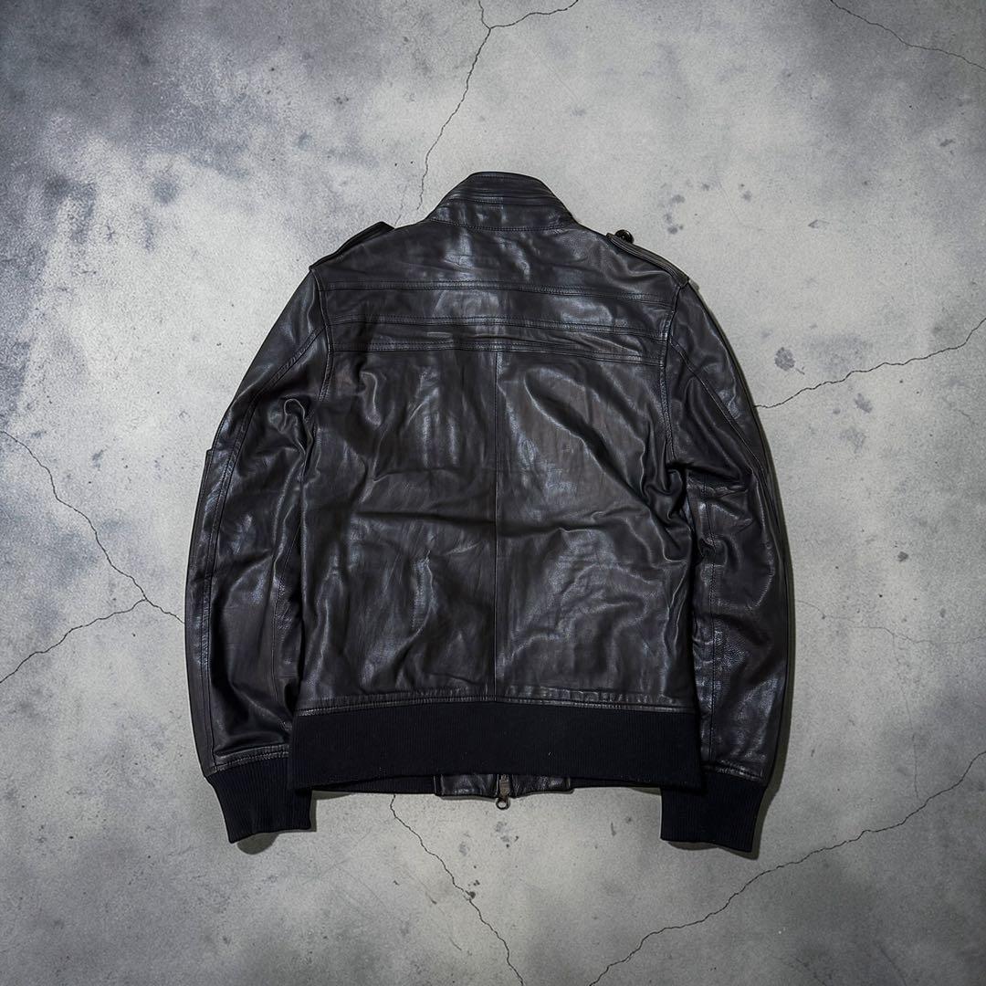 ジャケット・アウター darkwear double zip leather jacket opium