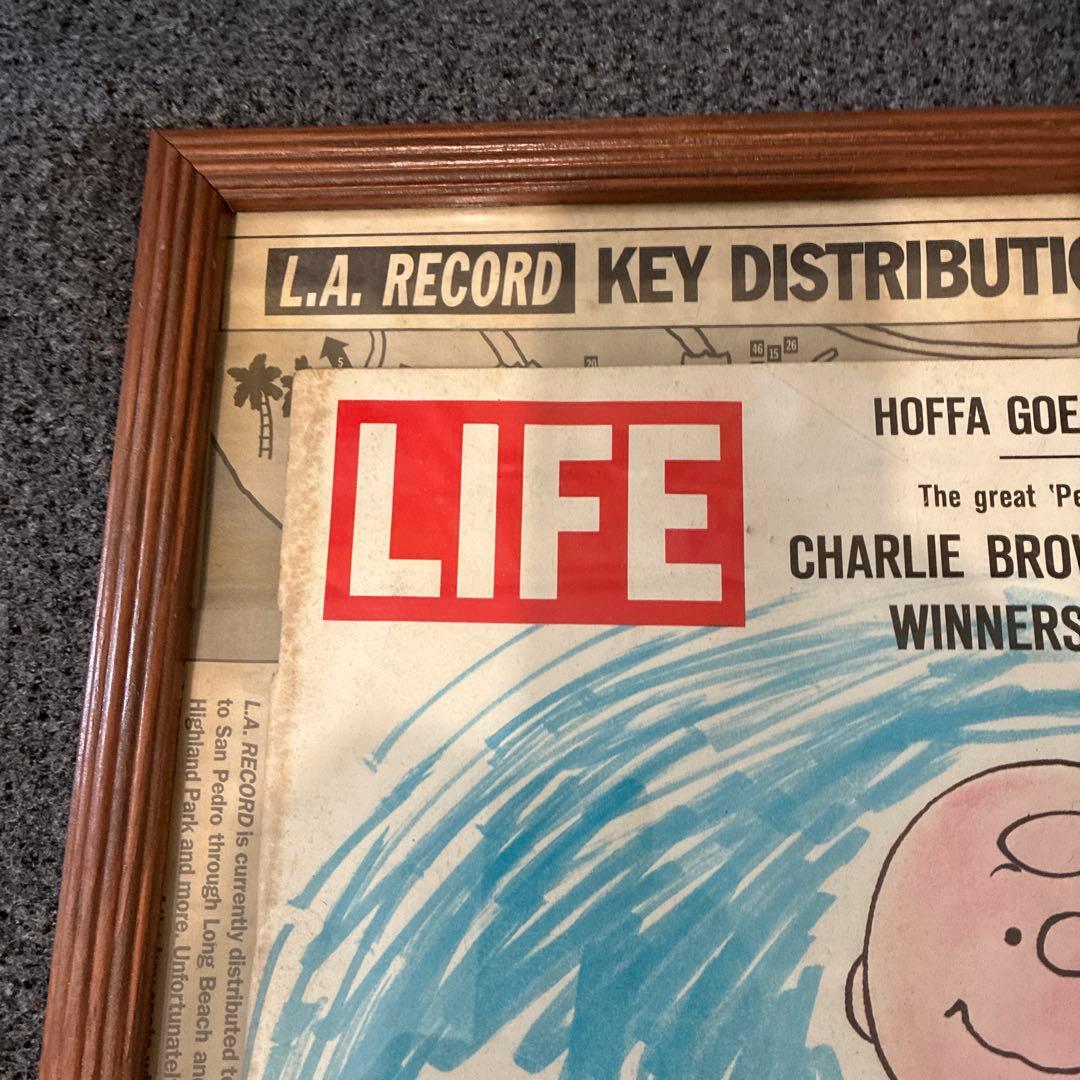 美品　額付き　LIFEスヌーピー 雑誌 SNOOPY PEANUTS