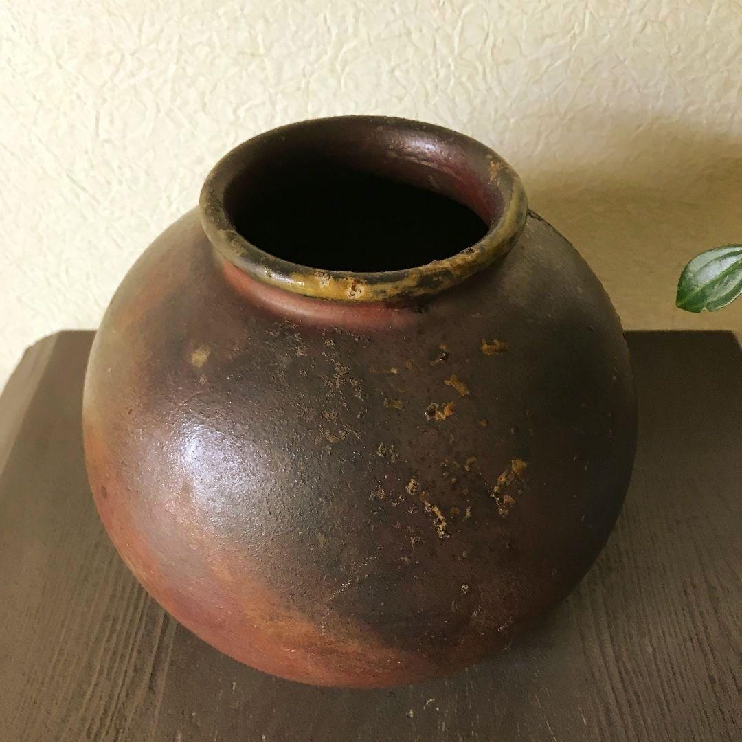 直作窯 花入 花瓶 壺 丹波焼 立杭焼 丹波立杭焼 ヴィンテージ 骨董