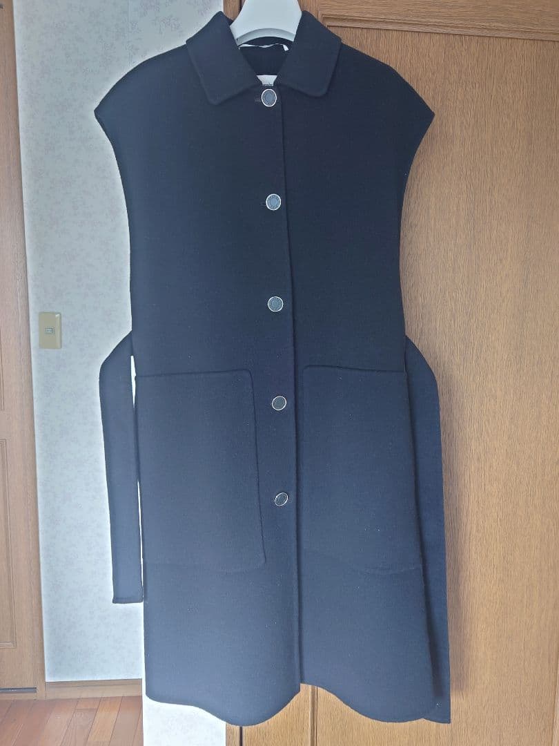 エルメス　カシミヤ　ロングジレ　黒　38 2024AW　未使用