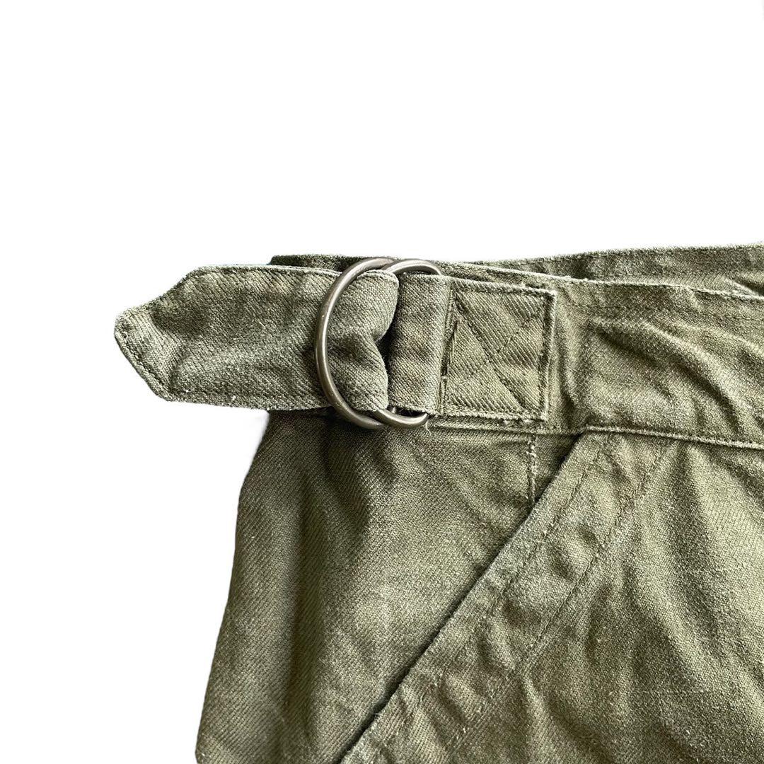 60s ヴィンテージ フランス軍 メカニックパンツ ミリタリーパンツ ユーロ 緑