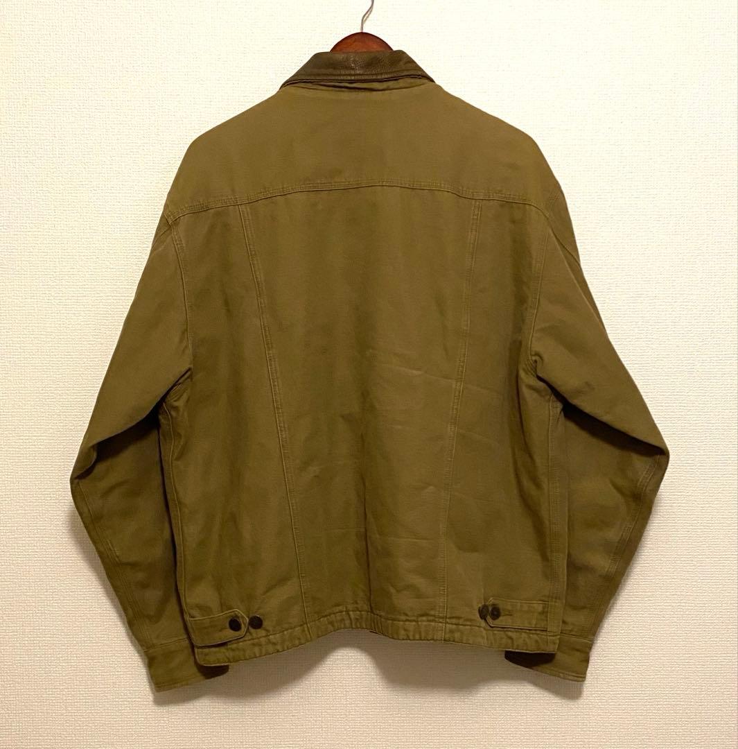 90s Eddie Bauer ワーク カバーオール レザー ジャケット