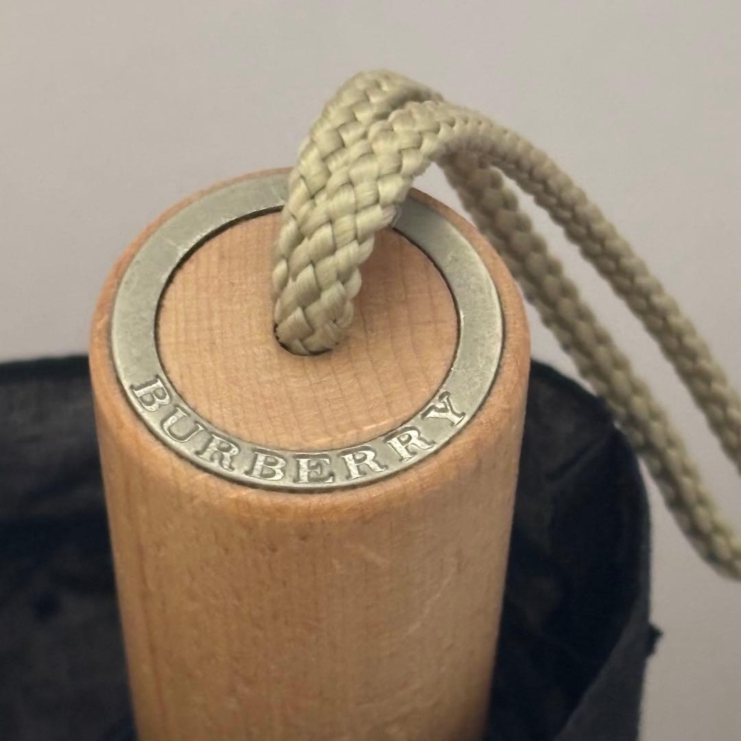 【美品】BURBERRY バーバリー 折り畳み日傘 晴雨兼用 ブラック／ドット柄