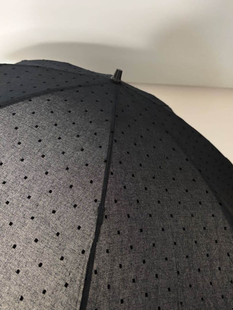 【美品】BURBERRY バーバリー 折り畳み日傘 晴雨兼用 ブラック／ドット柄