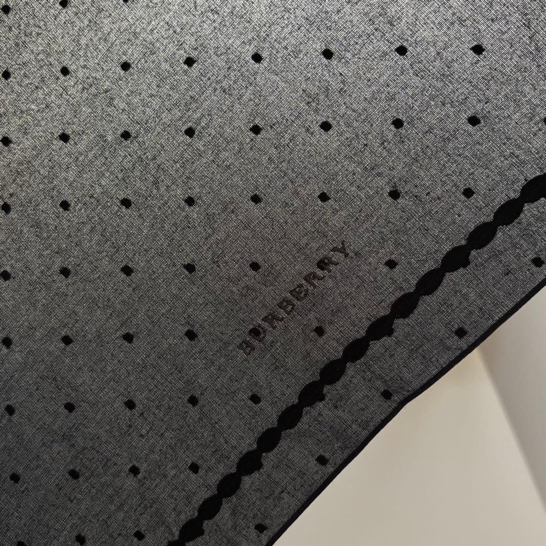 【美品】BURBERRY バーバリー 折り畳み日傘 晴雨兼用 ブラック／ドット柄