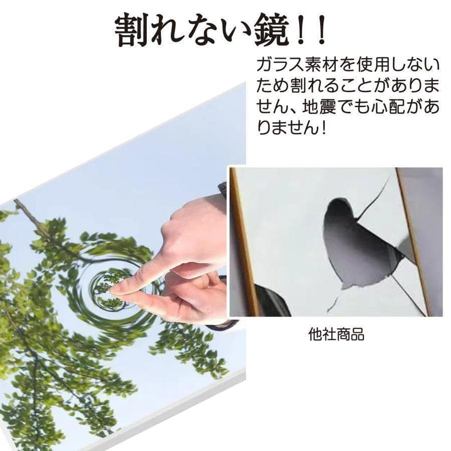 【中古】ダンスミラー 割れない鏡 幅60x160cm 姿見 銀色 12番