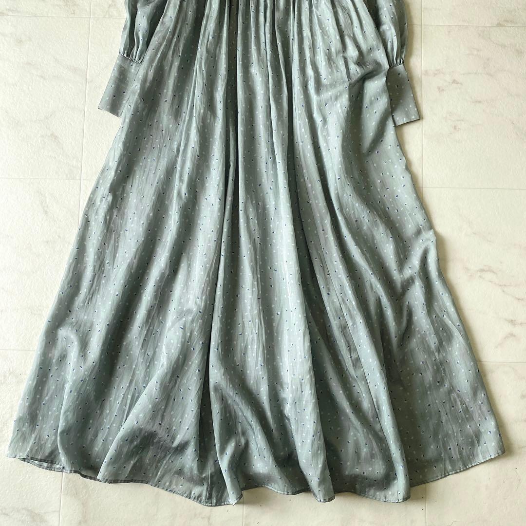 美品.定価4.5万☆ウィムガゼット 洗える 白澤貴子コラボ ギャザーワンピース