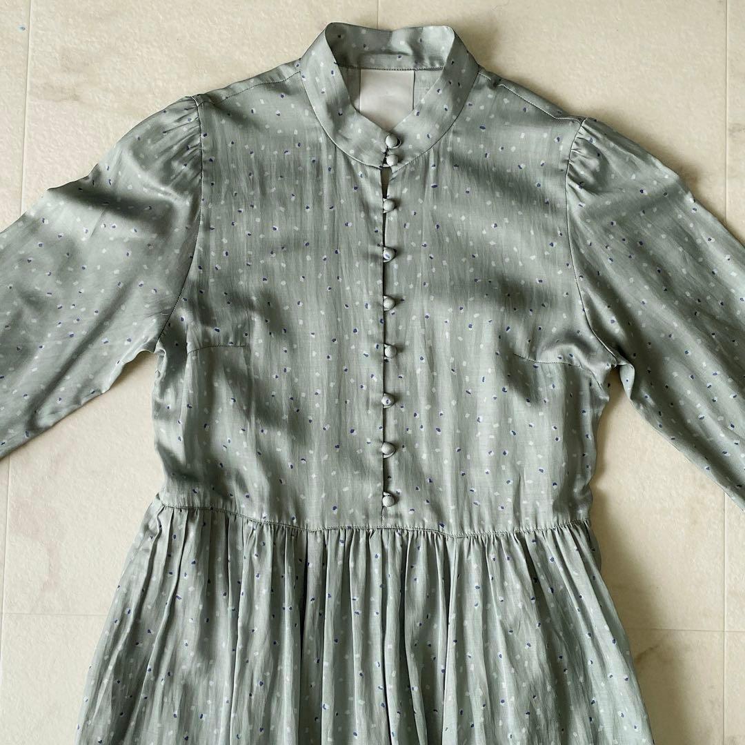 美品.定価4.5万☆ウィムガゼット 洗える 白澤貴子コラボ ギャザーワンピース