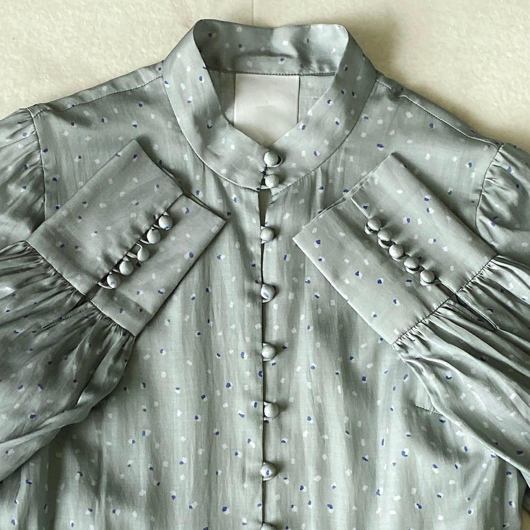美品.定価4.5万☆ウィムガゼット 洗える 白澤貴子コラボ ギャザーワンピース