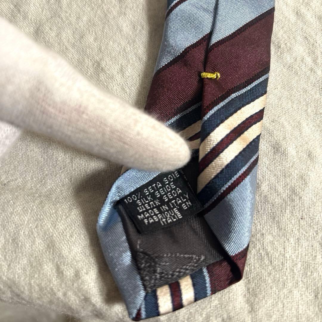 Vivienne Westwood✨ネクタイ オーブ刺繍 赤×水色 ストライプ