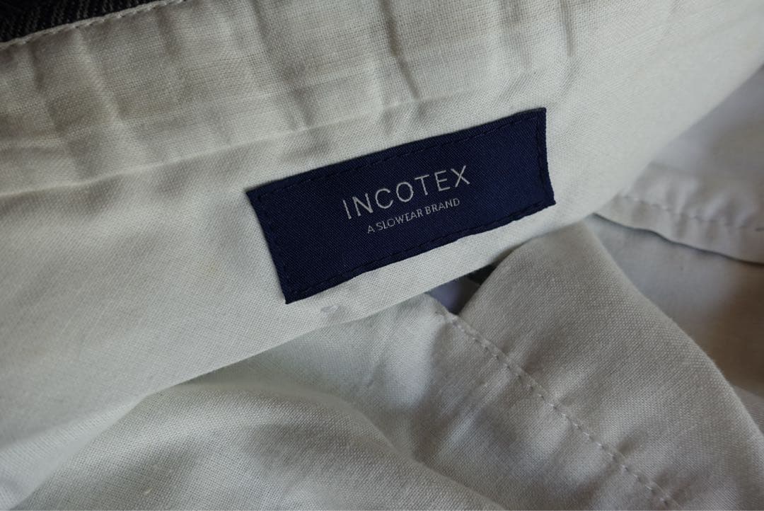 INCOTEX 上質 スラックス 48 ヘリンボーン柄